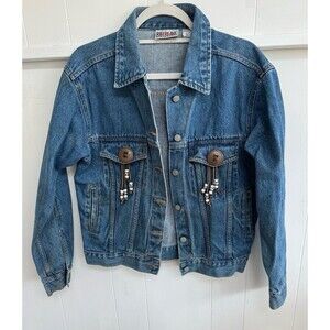 Vintage Bill Blass Western Denim Jean Jacket Upcycled Women’s Size Small